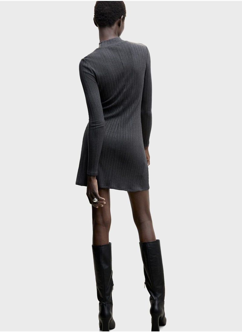 MANGO - Ribbed Knitted Dress - Image 1