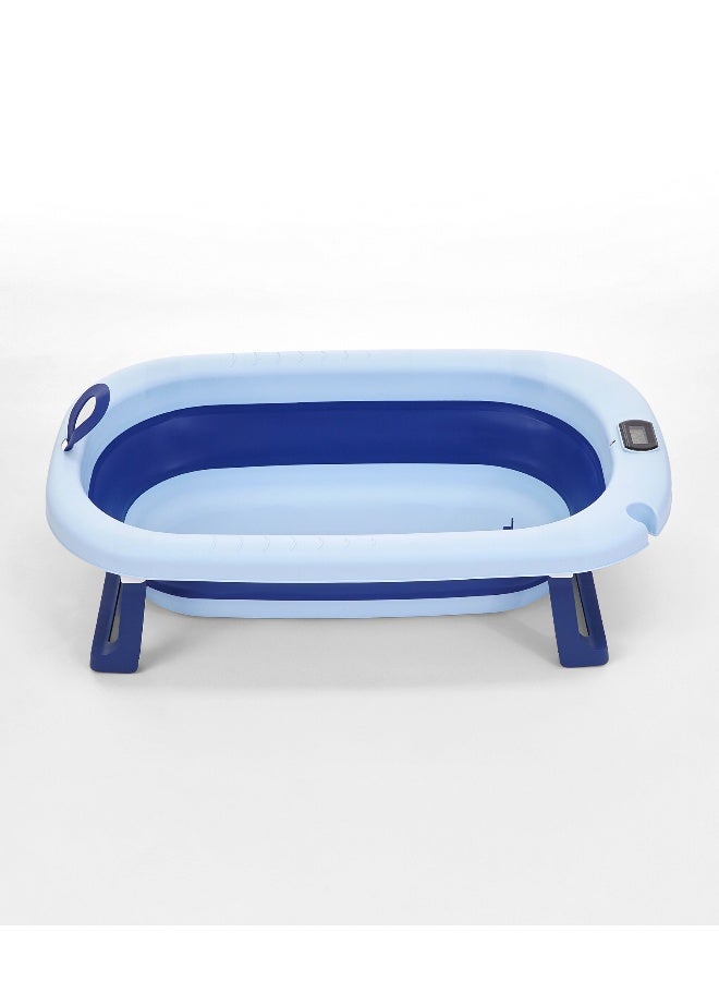 Fab N Funky Blue Baby Bath Tub with Temperature Control & Drain Plug, Sturdy, Ages 6  Months, 75.5x47x21.5 cm - Image 2