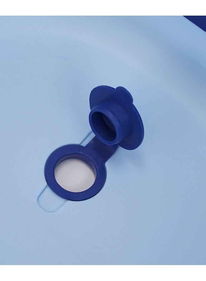 Fab N Funky Blue Baby Bath Tub with Temperature Control & Drain Plug, Sturdy, Ages 6  Months, 75.5x47x21.5 cm - Image 4