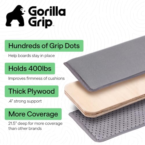 GORILLA GRIP Heavy Duty Couch Cushion Support Board to Fix Sagging Sofas 23 x 19 Armchair Slip Resistant Thick Boards Add Strong Seat Supports Replacement Stuffing Firmer Couches Accessories Grey - Image 3