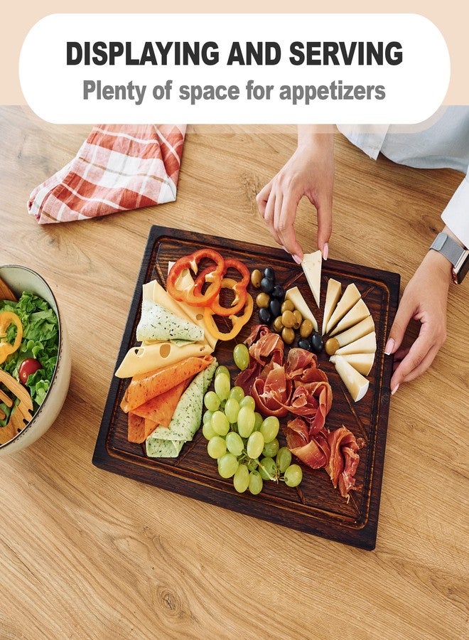 TESLYAR Wooden Steak Board Solid Oak Serving Barbecue Platter Natural Thick Cutting Plate Durable & Quality (X-Large) - Image 3