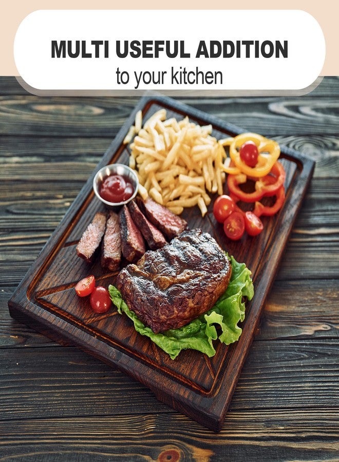 TESLYAR Wooden Steak Board Solid Oak Serving Barbecue Platter Natural Thick Cutting Plate Durable & Quality (X-Large) - Image 5
