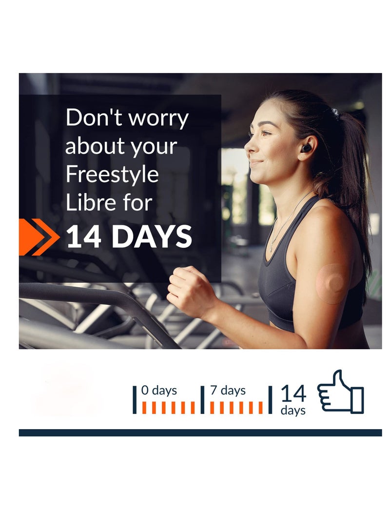 كاست ويف Freestyle Adhesive Patch, 25 PCS Good for Libre Enlite Guardian Pre-Cut Back Paper Waterproof Libre2/3 Sensor Covers Flesh Flexible CGM Patches NO Glue in The Center, Long Fixation Your - Image 5