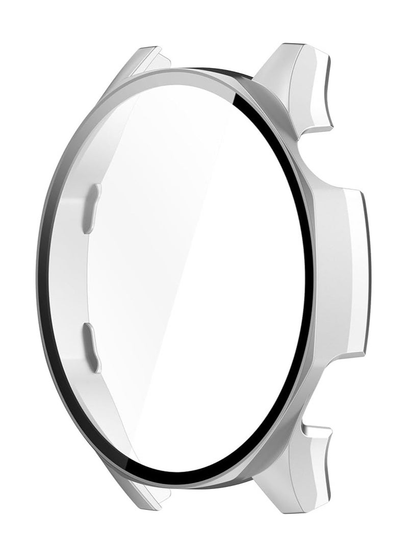 Case with Screen Protector for Huawei Watch GT4 46 mm, Bumper Full Coverage Hard PC Overall Protective Cover, Built-in Tempered Glass Film High Sensitivity For Huawei GT 4 46mm (Silver) - Image 3