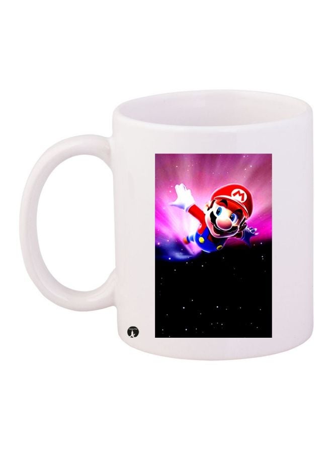 RYN Super Mario Printed Coffee Mug White/Pink/Black 11ounce