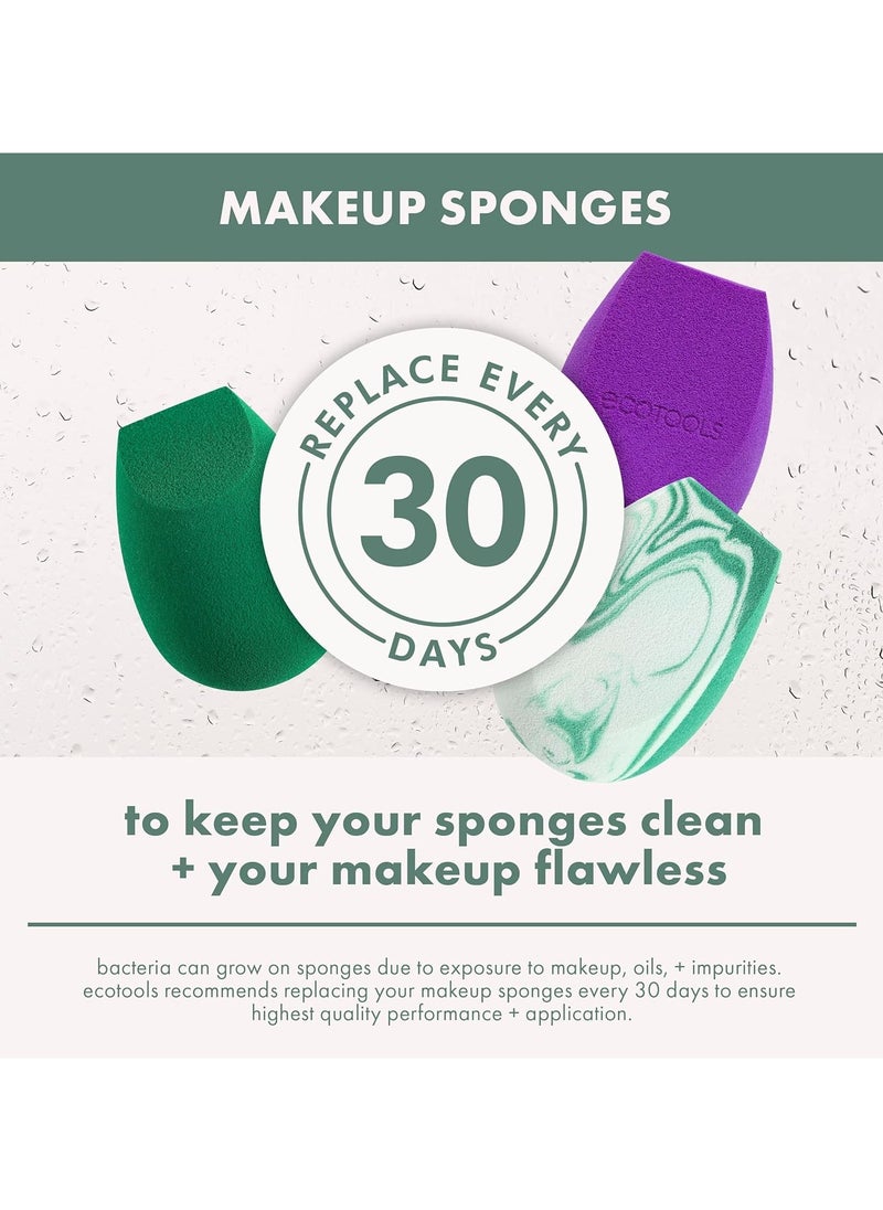 Ecotools - EcoTools Core Five Makeup Brush and Sponge Kit, For Eyeshadow, Blush, Bronzer, Eyeliner, & Foundation, Makeup Blending Sponge, Brush Essentials, 5 Piece Set - Image 1
