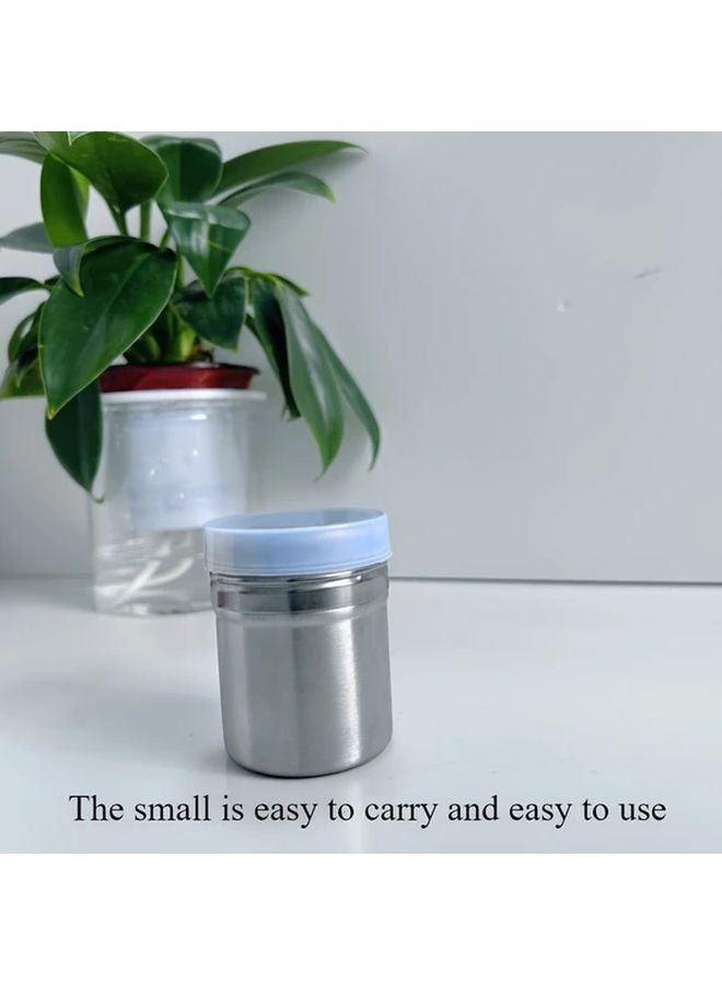 Silvery Stainless Steel Powder Sugar Shaker With Lid Fine Mesh Duster For Baking - Image 3