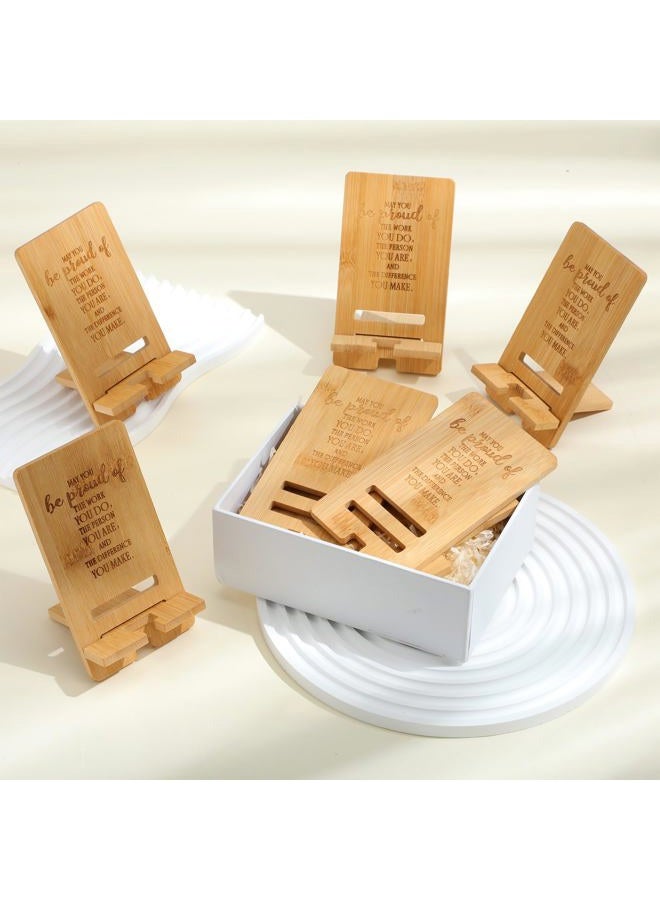 Ripeng 24 Pcs Employee Appreciation Gifts Bulk Bamboo Phone Stand for Desk Office Workers May You Be Proud of The Work You Do Thank Gift for Employee Teacher Staff Volunteer Doctor Nurse - Image 4