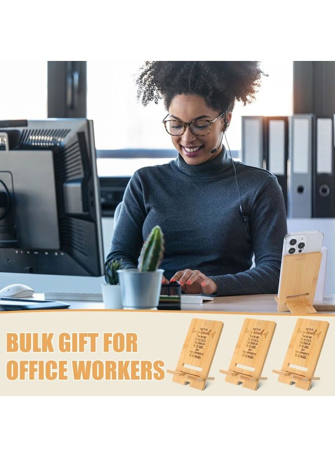 Ripeng 24 Pcs Employee Appreciation Gifts Bulk Bamboo Phone Stand for Desk Office Workers May You Be Proud of The Work You Do Thank Gift for Employee Teacher Staff Volunteer Doctor Nurse - Image 5