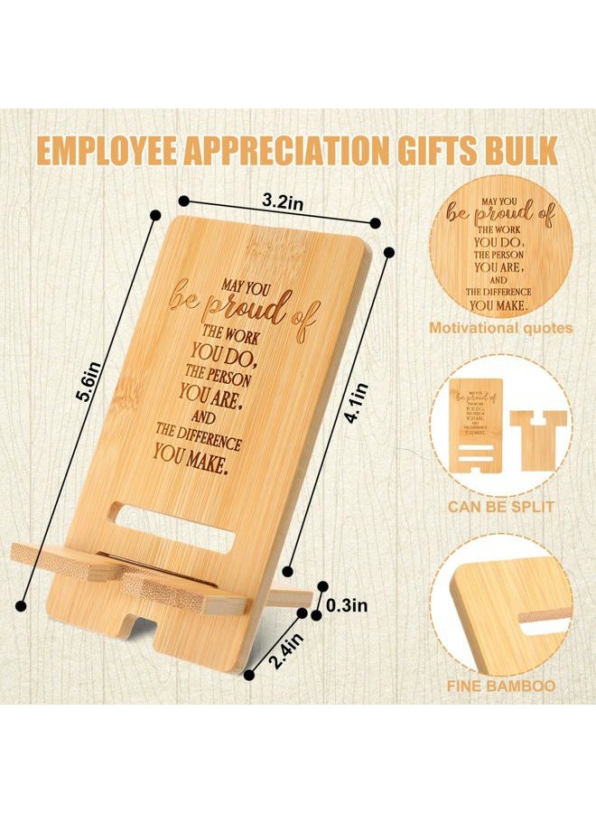 Ripeng 24 Pcs Employee Appreciation Gifts Bulk Bamboo Phone Stand for Desk Office Workers May You Be Proud of The Work You Do Thank Gift for Employee Teacher Staff Volunteer Doctor Nurse - Image 2