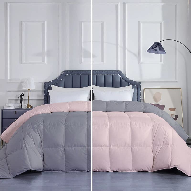 Razzai MammaYo Razzai Down Alternative Soft Quilted 300 GSM All Weather Comforter (90" x 90" Inches/228cm x 228cm) - Queen Size Comforters|Silver/Peach| TC - 400 - Image 1