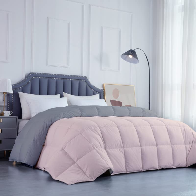 Razzai MammaYo Razzai Down Alternative Soft Quilted 300 GSM All Weather Comforter (90" x 90" Inches/228cm x 228cm) - Queen Size Comforters|Silver/Peach| TC - 400 - Image 2