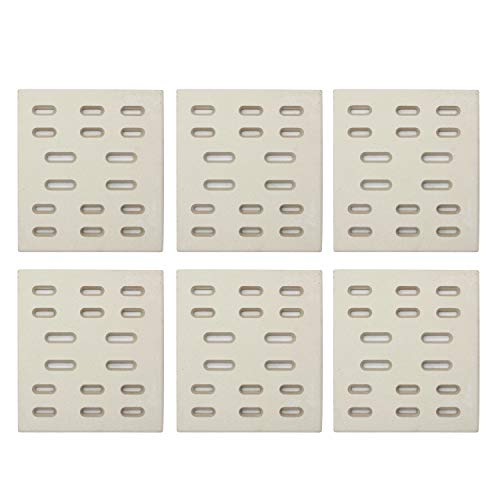 Hongso 8" x 7.25" Replacement Ceramic Radiant Flame Tamer, Heat Plate for Bakers and Chefs, SAMS & Turbo, Fiesta, Grand Hall Y0005XC, Member's Mark Gas Grill Models, 6-Pk - Image 1