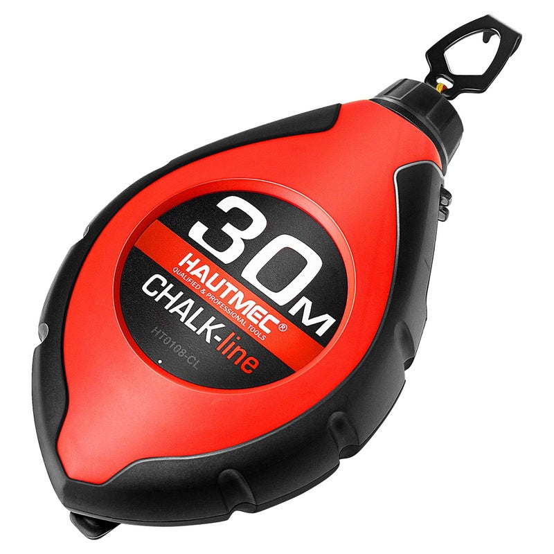 HAUTMEC Chalk Line with 30m/100ft Chalk Line Tool, 6:1 Gear Ratio Chalk Box, Ideal for Deck Builders, Framers, and Roofers HT0108-CL - Image 1