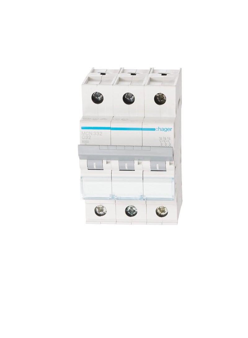 Hager HAGER Miniature circuit breaker Three Pole 32A 6KA TP MCB TYPE C MCN332 *ONEKONEKT*  - Image 2