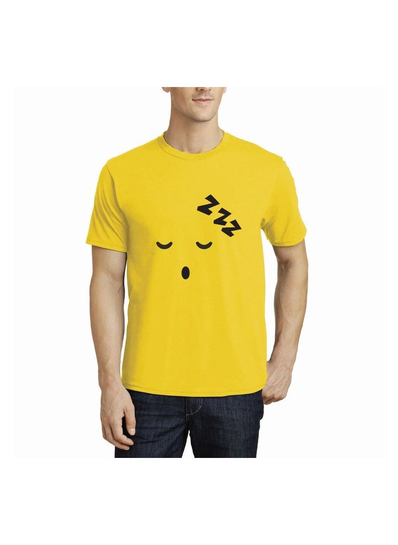 PRINTSHOP4ME - Adult Yellow Smiley Face T-Shirt Unisex Round Neck Short Sleeve Cotton T-Shirt-Soft And Comfortable Tshirt - Image 1