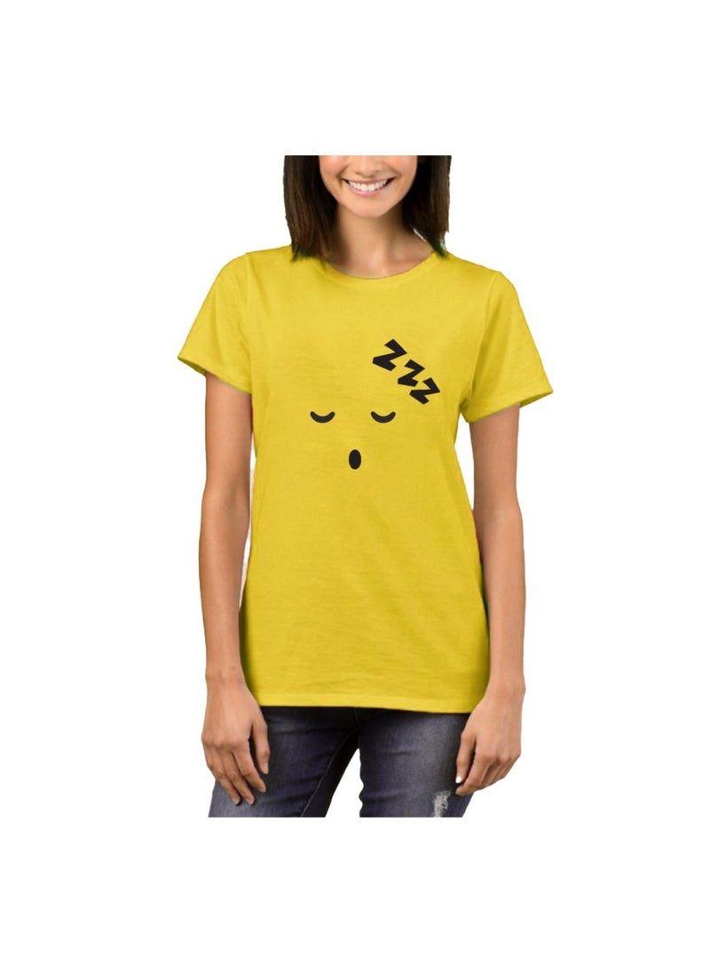 PRINTSHOP4ME - Adult Yellow Smiley Face T-Shirt Unisex Round Neck Short Sleeve Cotton T-Shirt-Soft And Comfortable Tshirt - Image 1