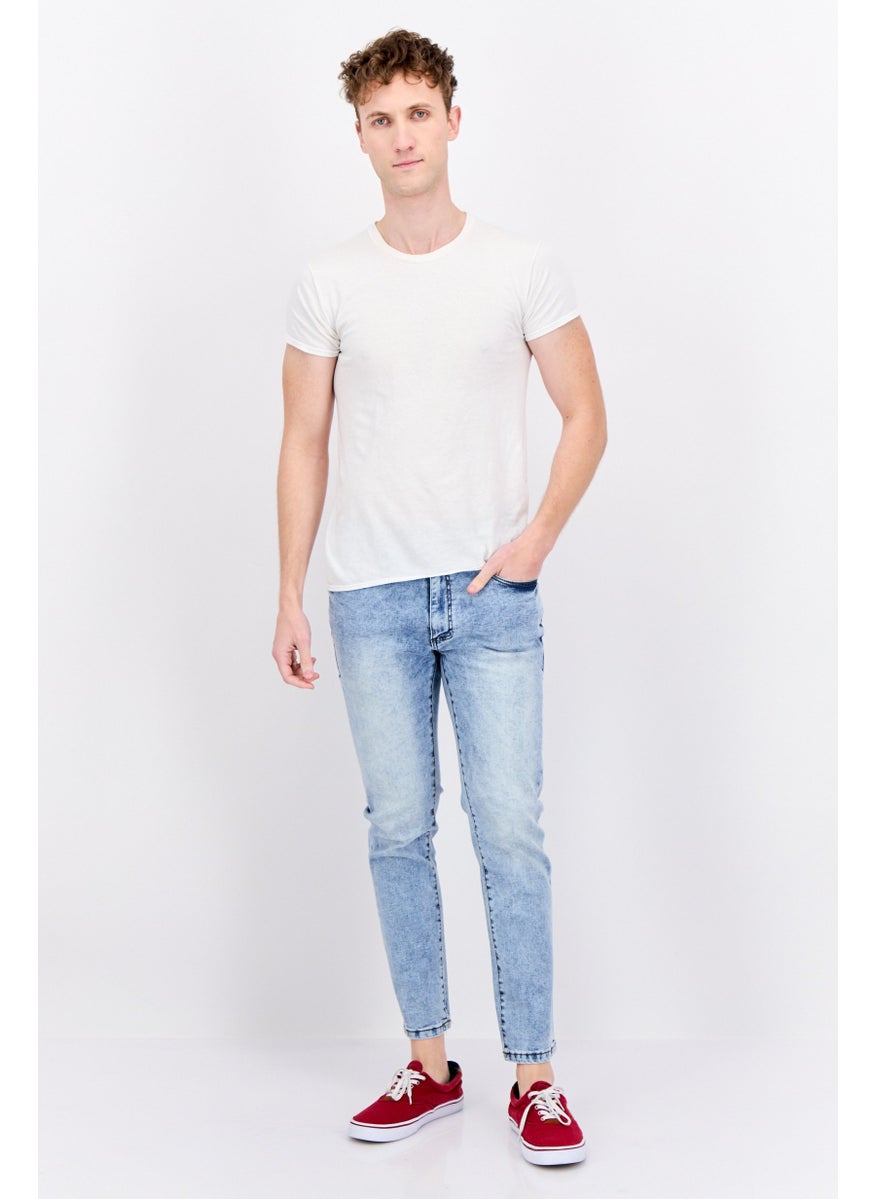 Company Eighty One - Men Slim Fit Washed Stretchable Jeans, Light Blue - Image 1