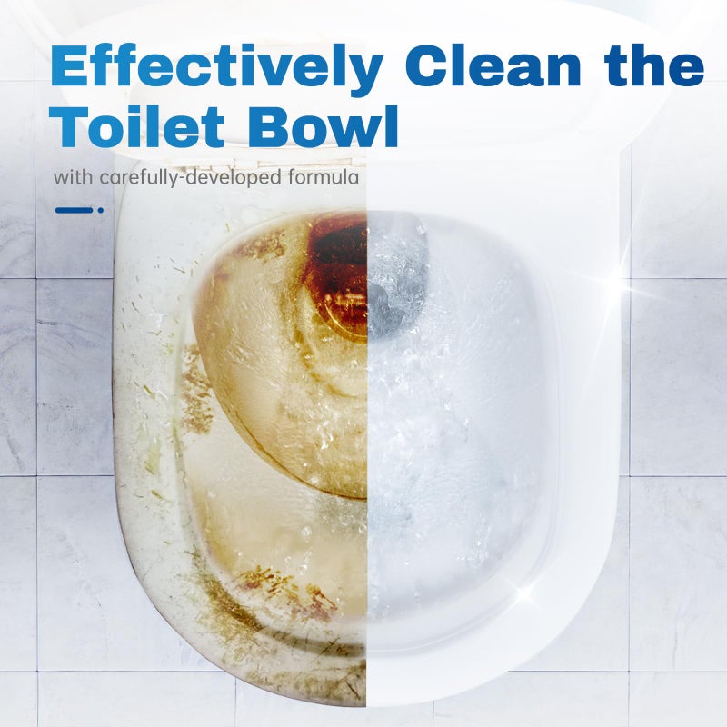 Vacplus Toilet Bowl Cleaner Tablets 12 PACK, Automatic Toilet Bowl Cleaners with Bleach for Deodorizing and Descaling, Bathroom Cleaner Against Tough Stains - Image 3