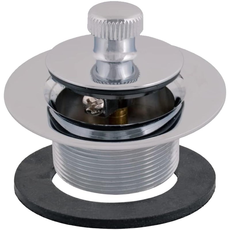 Eastman EZ-FLO Lift-n-Turn Bath Drain Assembly Kit, 1-3/8 in. x 16 Fine Thread, 2-7/8 in. OD Flange, 5/16 in. Tapped Zinc Body, Chrome Plated, 35231 - Image 1