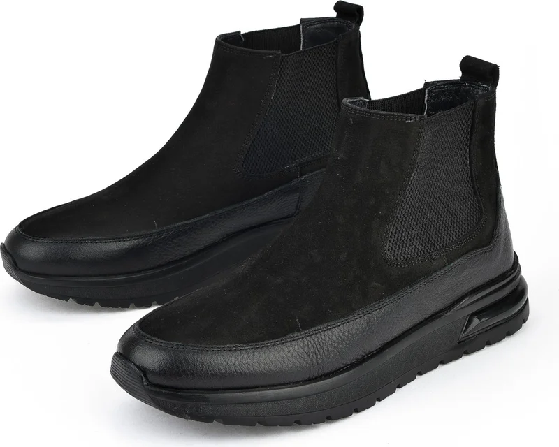 زيا Men's Leather Boots 1431024z6700 Black