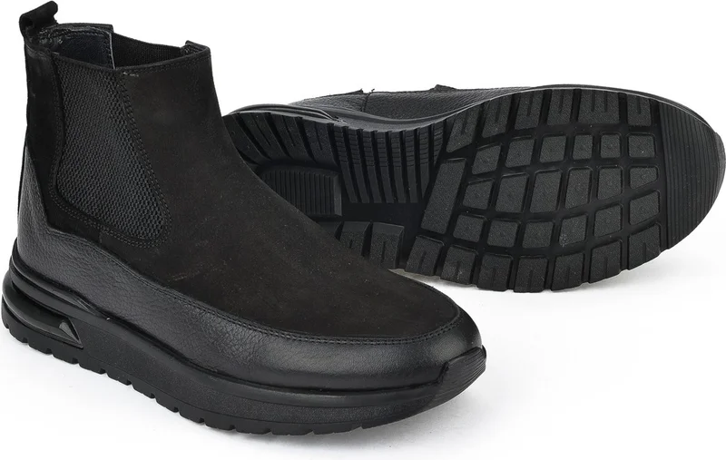 زيا Men's Leather Boots 1431024z6700 Black