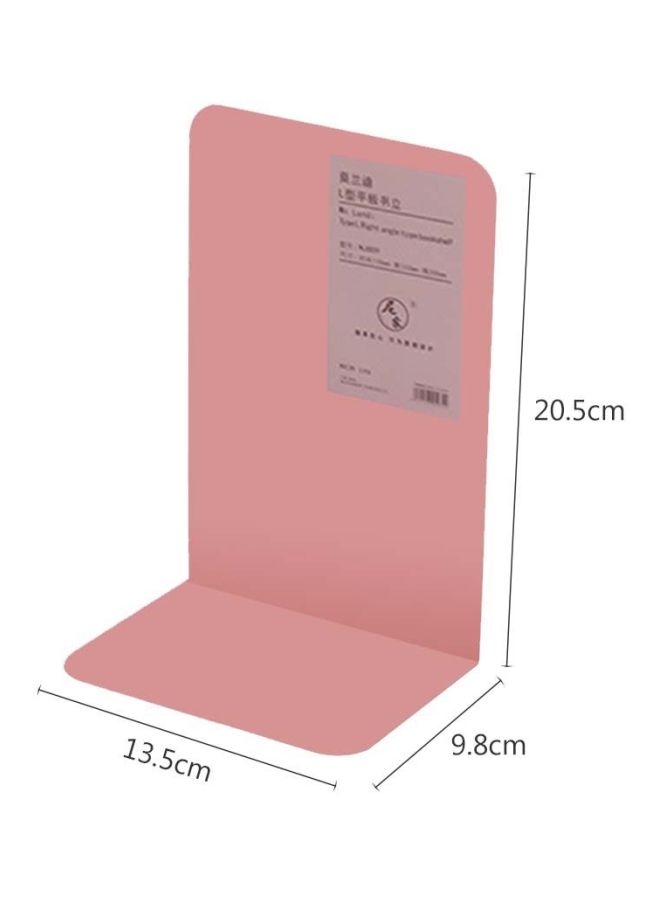 NIBEMINENT Metal L-Shaped Bookends Pink - Image 3