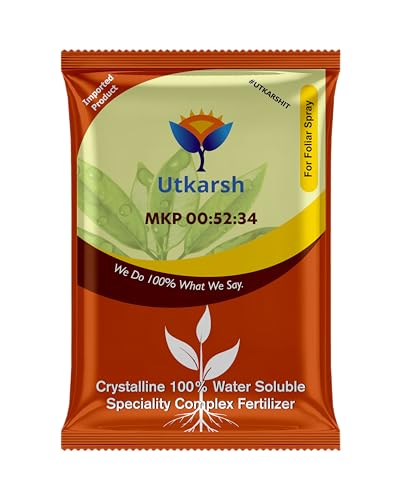 Utkarsh MKP 00 52 34 - Mono Potassium Phosphate, 100% Water Soluble Foliar Spray Nutrition | NPK Fertilizers for Growth, Flowering & Fruiting in Plants, Home Garden (250 Gm; Pack of 1) - Image 1