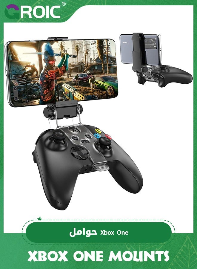 GROIC Black Gamer Gear Xbox Series X Controller Mobile Gaming 4 point Clamp, Xbox Controller Phone Mount Adjustable Phone Holder Clamp Compatible with Xbox Series X|S, Xbox One