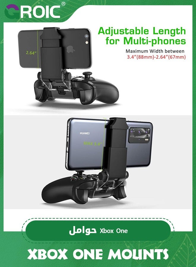 GROIC Black Gamer Gear Xbox Series X Controller Mobile Gaming 4 point Clamp, Xbox Controller Phone Mount Adjustable Phone Holder Clamp Compatible with Xbox Series X|S, Xbox One  - Image 3