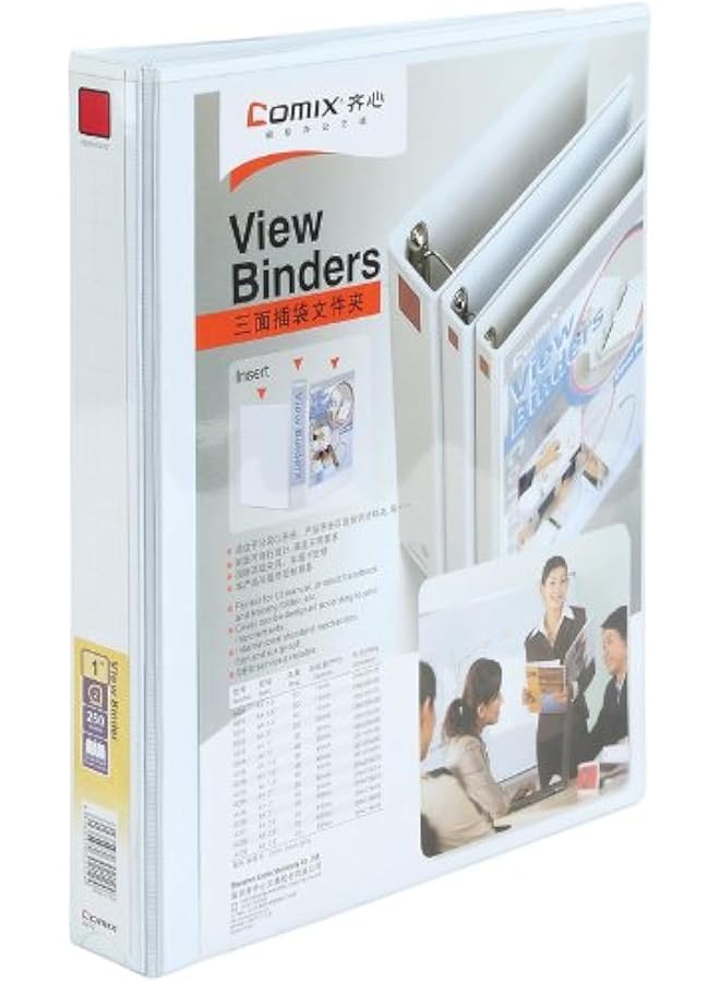 COMIX A212 A4 1 Inch 2D Ring Binder 25 Mm Capacity White - Image 1