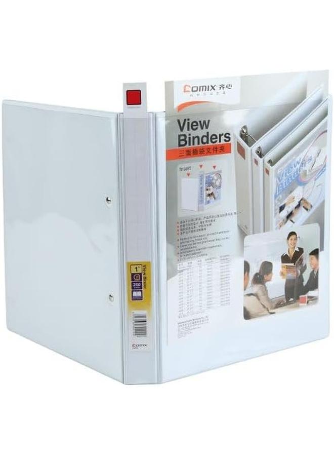 COMIX A212 A4 1 Inch 2D Ring Binder 25 Mm Capacity White - Image 3