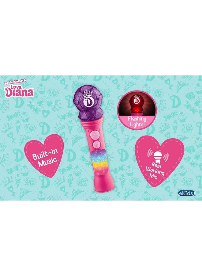 eKids Love Diana Toy Microphone For Kids Musical Toy For Girls With Builtin Music Kids Microphone Designed For Fans Of Love Diana Toys And Gifts - Image 5