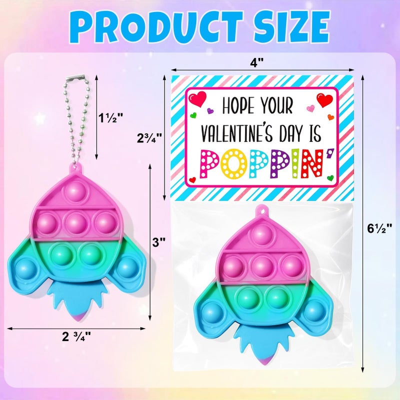 Qinline 24 Pack Easter Gifts for Kids - Dinosaur Pop Fidget Toy with Gift Cards for Kid Boy Girl, Bulk Kid Easter Egg Fillers Party Favors School Classroom Prizes Exchange Goodie Bags Stuffers - Image 4