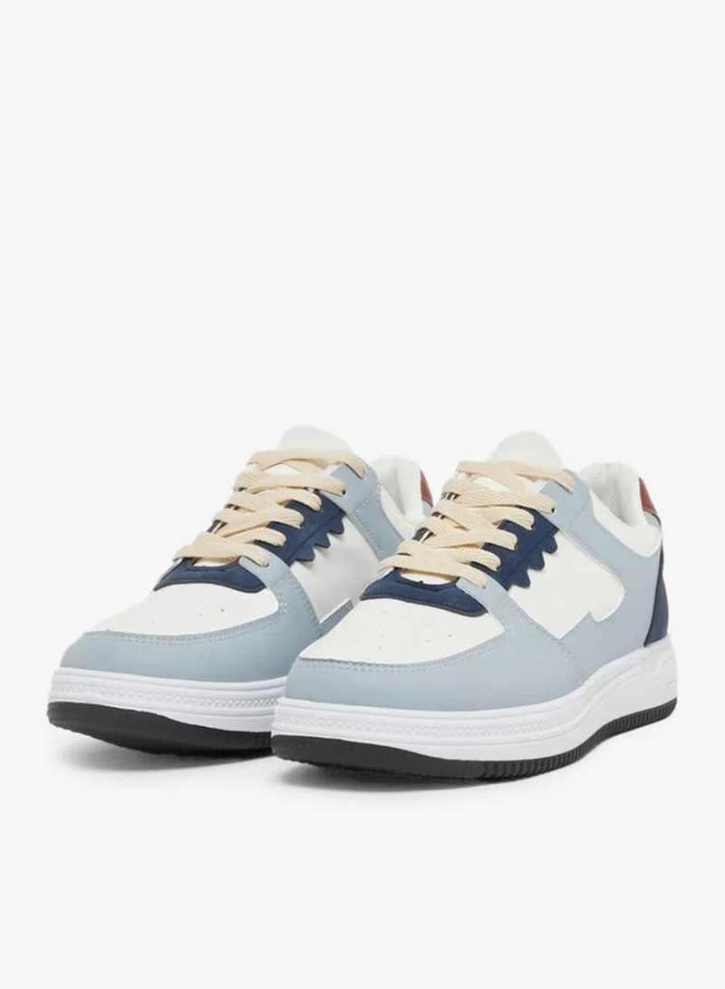 ستايلي اكتيف سنيكرز منصة بنعل سميك بأربطة وألوان متداخلة