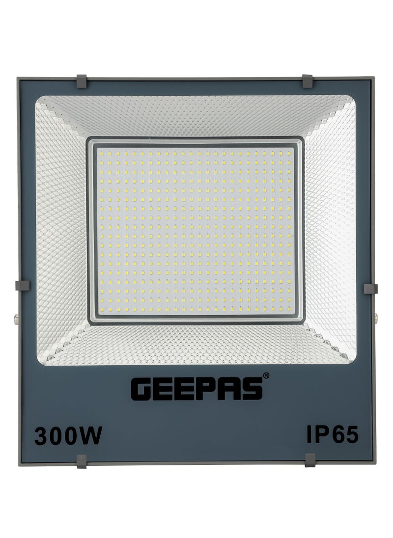 GEEPAS - Geepas 300 W LED Flood Light 24000 Lumens and 6500 K Color Temperature 80% Energy Efficient LED Light 270 Degree Rotating Bracket Perfect for Outdoor Spaces Sports Arenas Parking Lot Etc. - Image 1