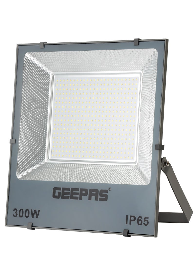 GEEPAS - Geepas 300 W LED Flood Light 24000 Lumens and 6500 K Color Temperature 80% Energy Efficient LED Light 270 Degree Rotating Bracket Perfect for Outdoor Spaces Sports Arenas Parking Lot Etc. - Image 1