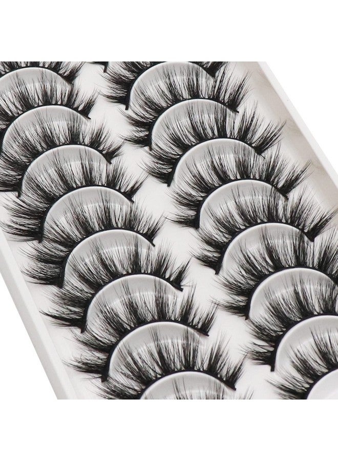 Veleasha Lashes Fluffy Wispy Faux Mink Eyelashes Crisscross False Lashes 10 Pairs Pack Fake Eyelashes For Women (6D01) - Image 3