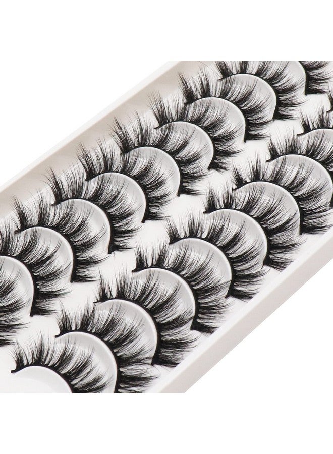 Veleasha Lashes Fluffy Wispy Faux Mink Eyelashes Crisscross False Lashes 10 Pairs Pack Fake Eyelashes For Women (6D01) - Image 4