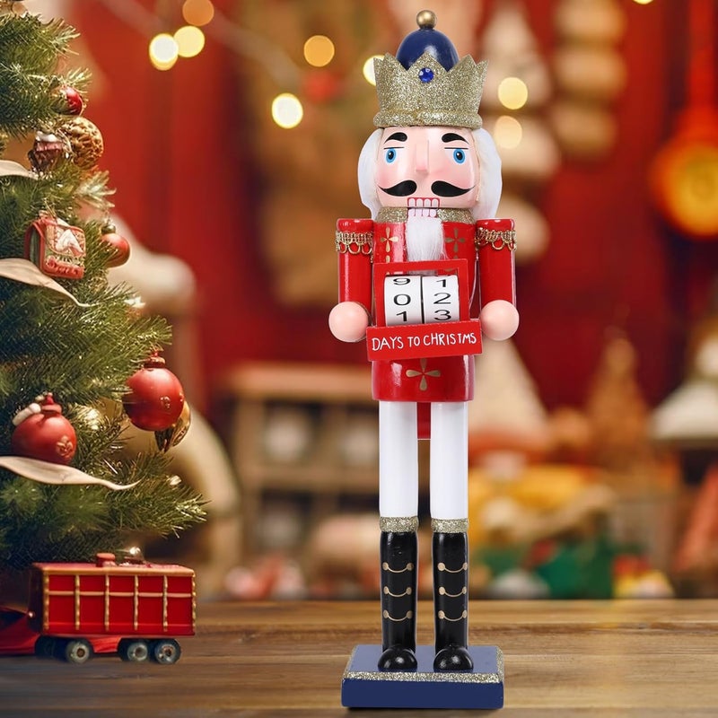 CHONSUN Christmas Nutcracker Decorations Nutcracker Figure 15 Inch Wooden Nutcrackers Collectible Ornament Nutcracker Soldier for Table Desktop Home Christmas Decor Xmas Indoor Decor Countdown - Image 1
