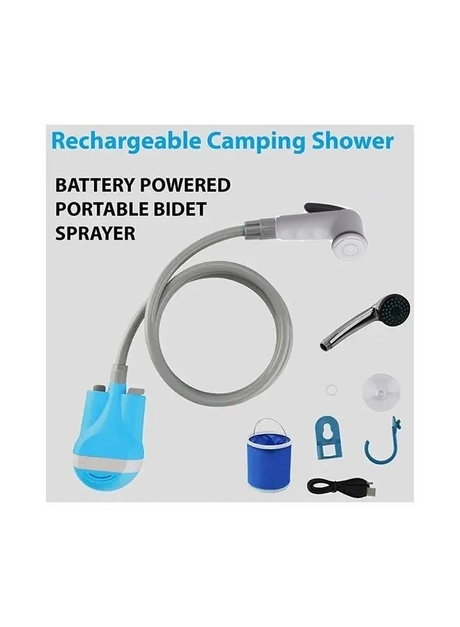 Generic Rechargeable Camping Shower Bidet Sprayer with Bucket - Image 1