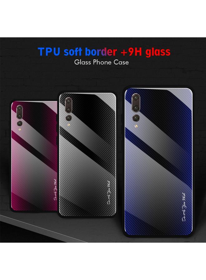 S-TOP Case For Huawei P20 Pro Texture Gradient Glass Protective Case - Image 3