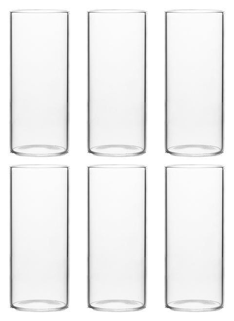 Glass Set, Set Of Six, Cylindrical Single-Layer Simple Cup, Can Be Used For Drinking Water, Coffee, Tea, Juice, Milk, 400ML