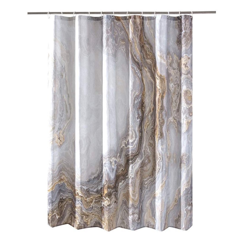 COSEVIER Shower Curtain Marble Texture for Bathroom Polyester Fabric Waterproof Bathroom Decor72x72 InchesStardard Size