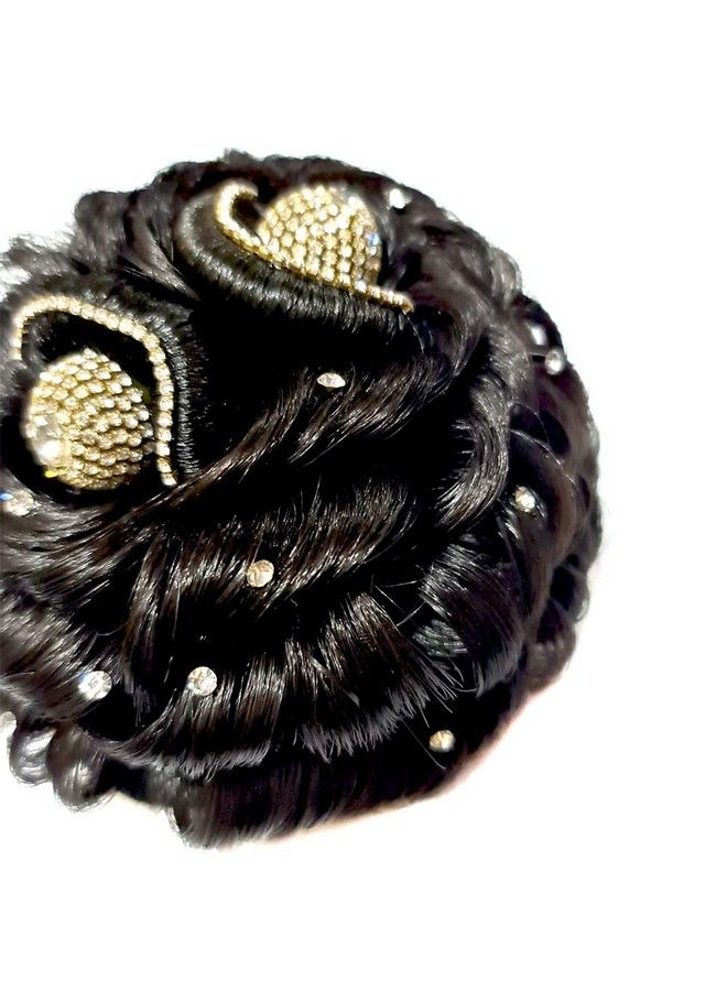 Foreign Holics Artificial Juda Hair Extension Stones For Bun Decoration Hair Extension For Women Black (9 No) - Image 4