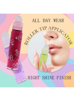 LuckNest Hydrating Roll On Lip Oil, 6 Pcs Lip Glow Oil Plumpimg Lip Balm Long Lasting Non Sticky Lip Gloss Transparent Colorless Moisturizing Lip Lotion 