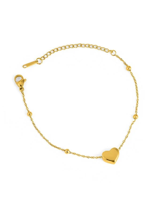 بالموناس PALMONAS 18k Gold Tone Plated Hearts Charm Bracelet
 for Women