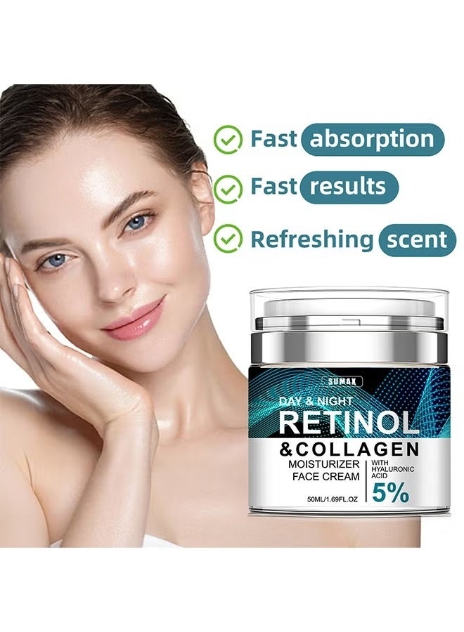 SUMAX Retinol & Collagen Moisturizer Face Cream, Pressed Retinol Cream, Lightens Fine Lines, Anti-wrinkle and Firms 50ml - Image 2