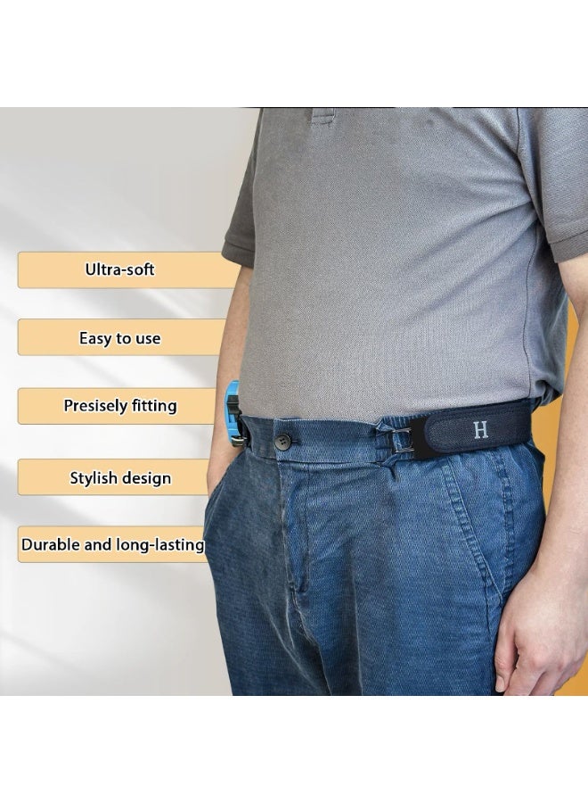 Tactical Elastic Belt with Metal Hook, Buckleless Adjustable Waist Belt for Work, EDC & Daily Use - Unisex Soft Stretch Belt - Image 4