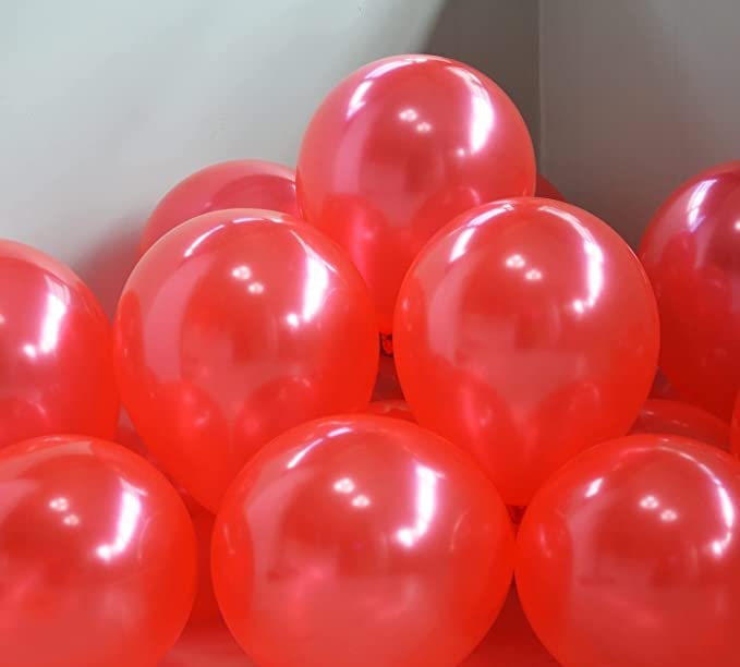 flavouredlove Colorful Metallic HD Party Balloons for Birthday Anniversary Baby Shower (Pack of 75, Red) - Image 4